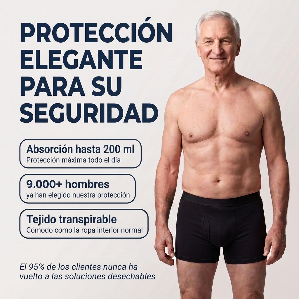 Seravele™ Flex – bóxers absorbentes para hombre contra pérdidas, tallas XS–8XL (hasta 200 ml)