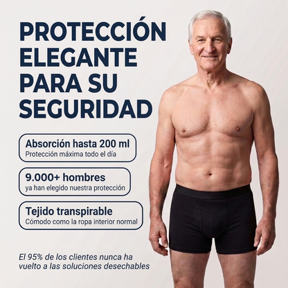 Seravele™ Flex – bóxers absorbentes para hombre contra pérdidas, tallas XS–8XL (hasta 200 ml)