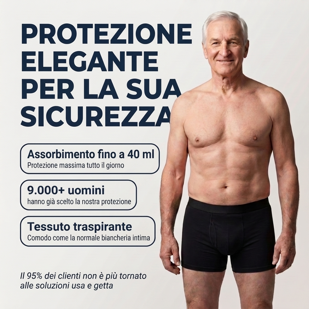 Seravele™ Light – boxer assorbenti da uomo contro le perdite, fino a 40 ml