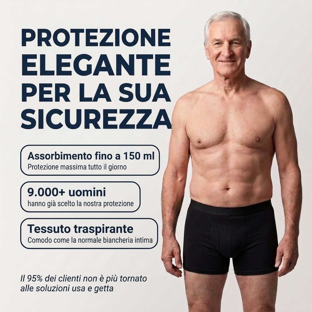 Seravele™ – boxer da uomo con assorbenza contro le perdite, fino a 150 ml