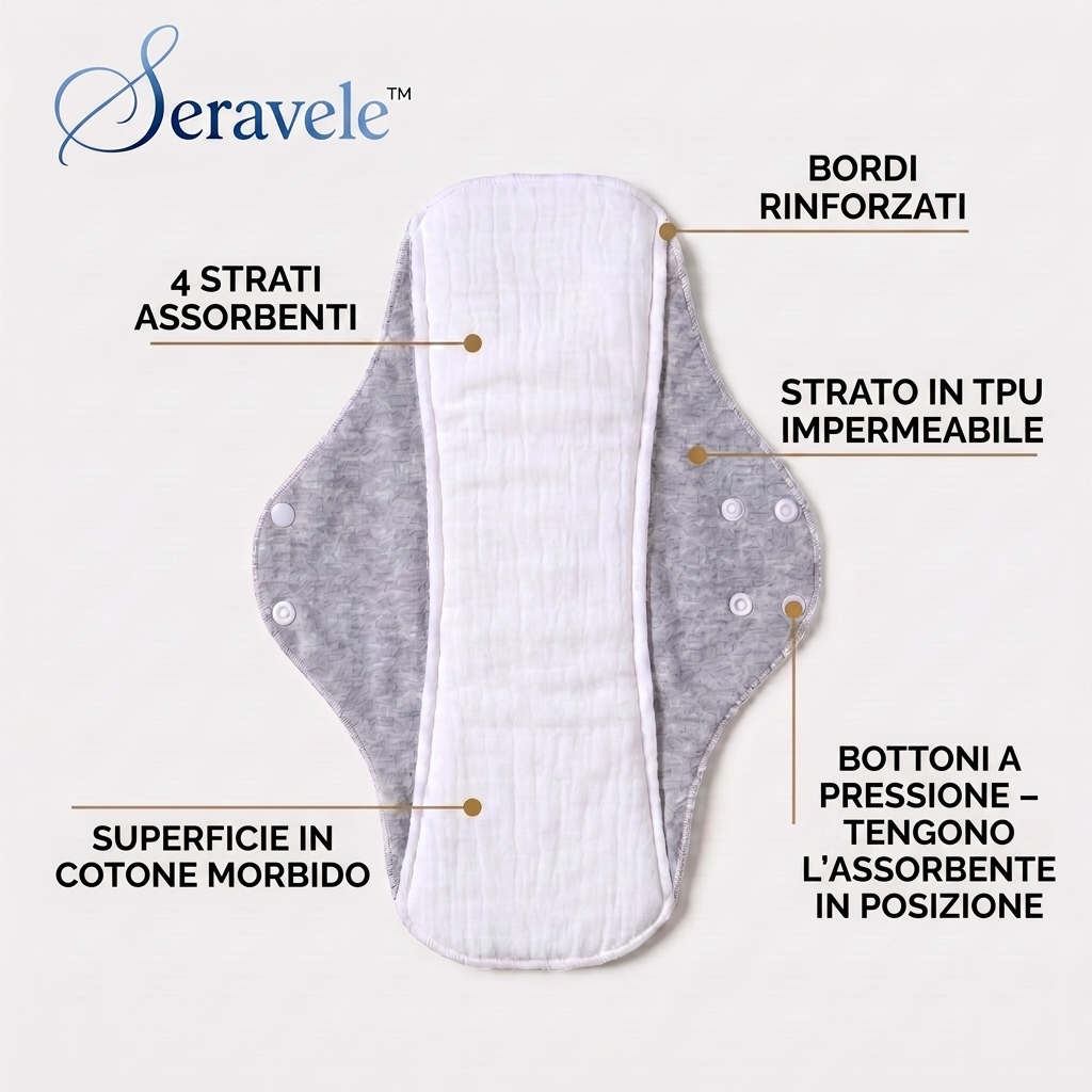 Seravele™ 100 – assorbente lavabile riutilizzabile